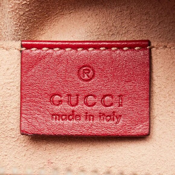Gucci Red Quilted Leather Marmont Metalasse Small Camera Bag - Picture 10 of 12
